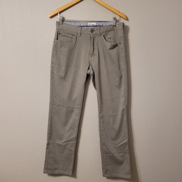 Peter Millar Straight Leg Pants Mens 30 Grey Mid Rise Pull On Pocket Stretch - Picture 1 of 8